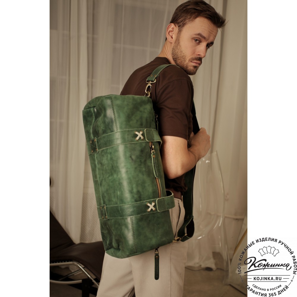  Кожаная сумка "Тайлер" (изумруд) 